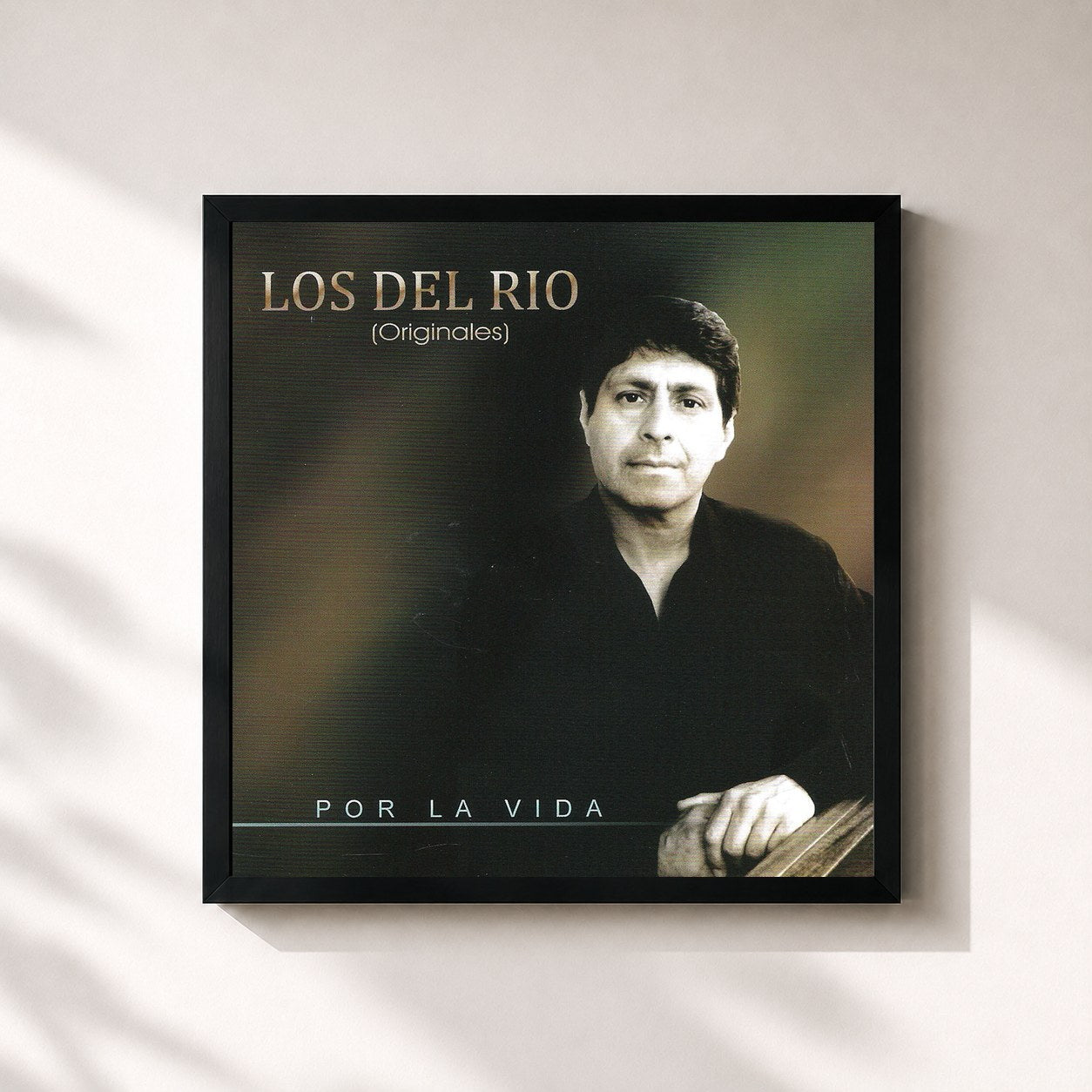 #noir Tableau carré de l'album Por la Vida de Los Del Río, cadre noir 32x32 cm