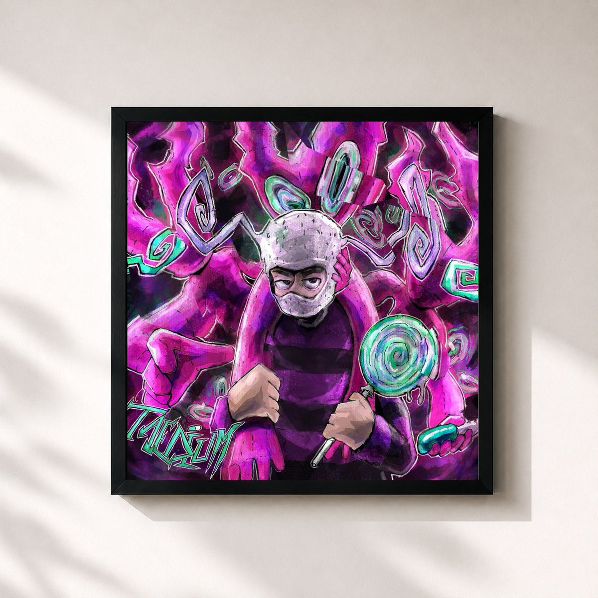 #noir TAEDIUM by 55ASKY as a square framed art print, black 32x32 cm frame