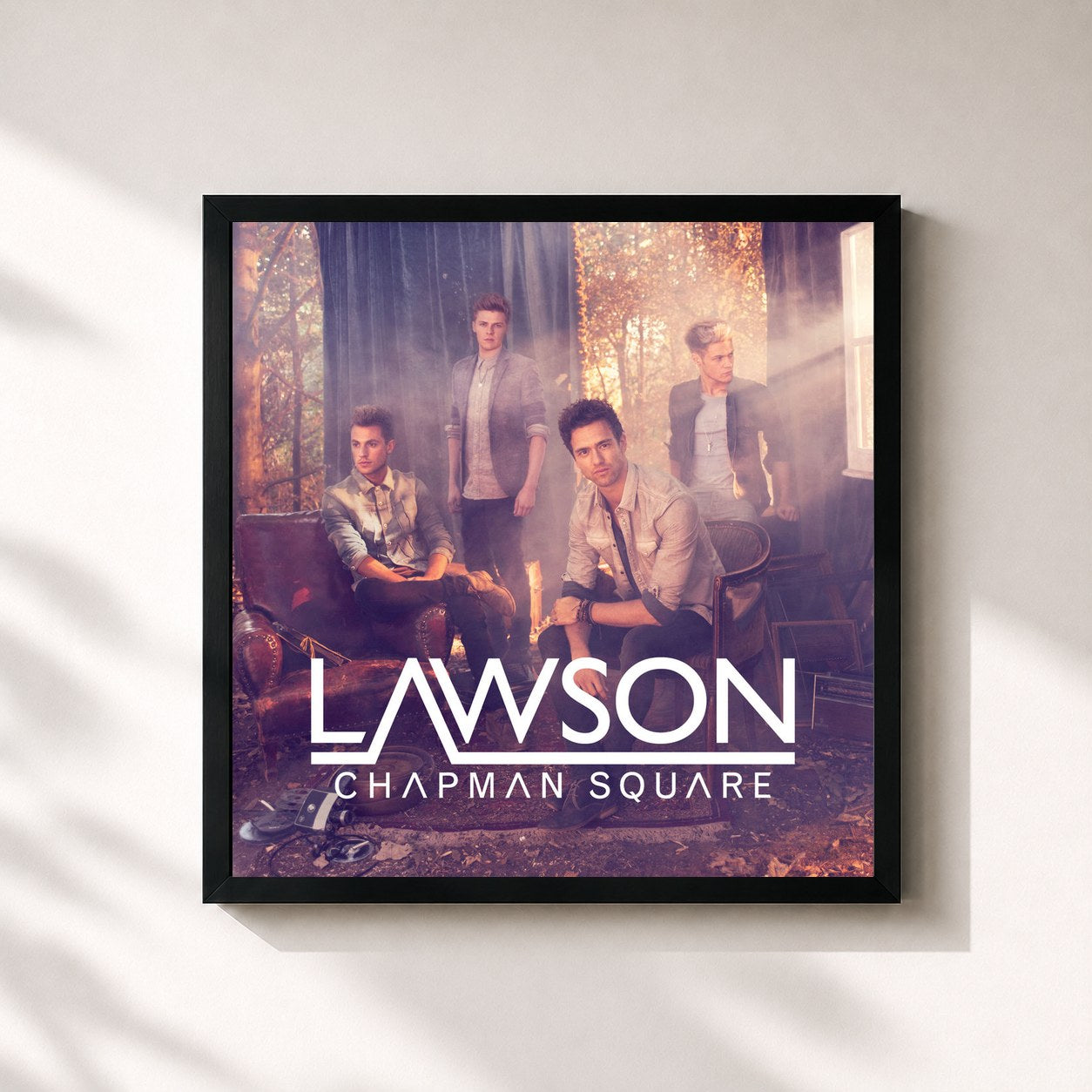 #noir Tableau carré de l'album Chapman Square de Lawson, cadre noir 32x32 cm