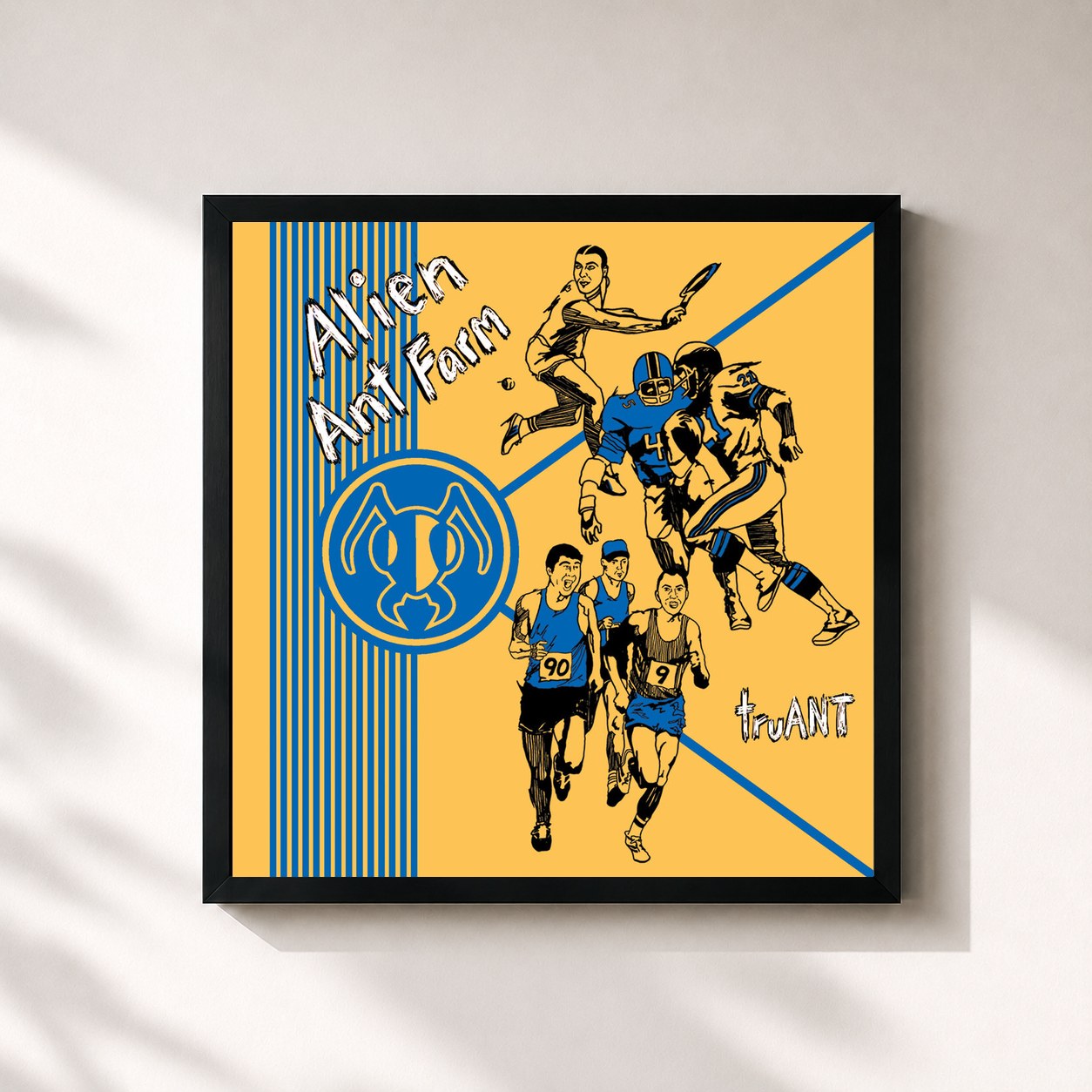 #noir Tableau carré de l'album truANT de Alien Ant Farm, cadre noir 32x32 cm