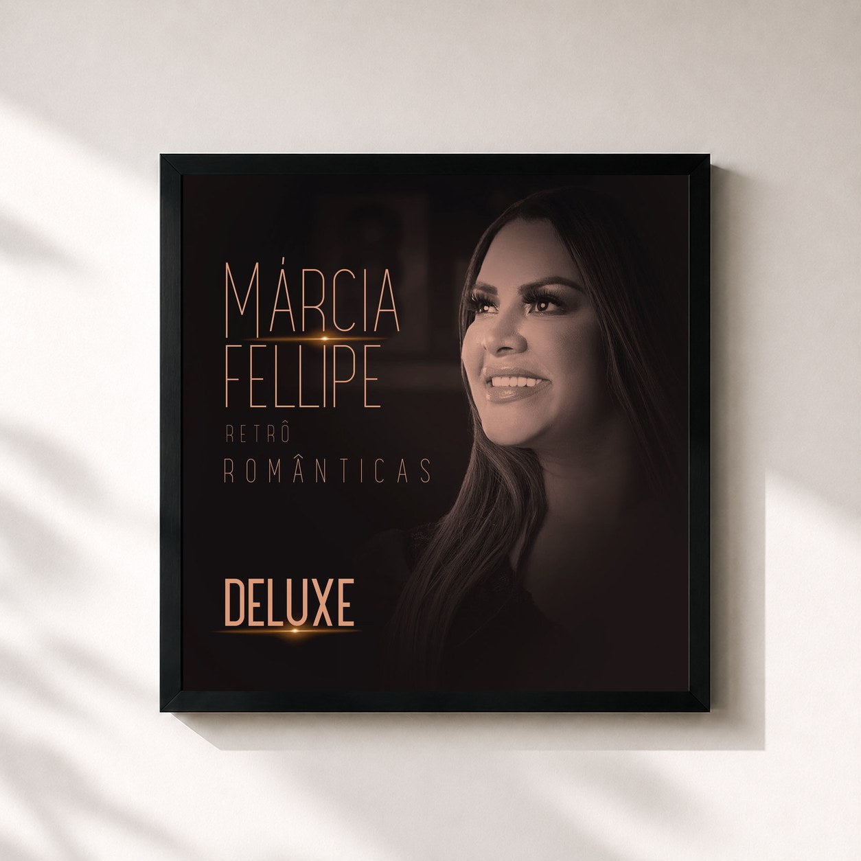 #noir Tableau carré de l'album Retrô Românticas (DELUXE) de Márcia Fellipe, cadre noir 32x32 cm