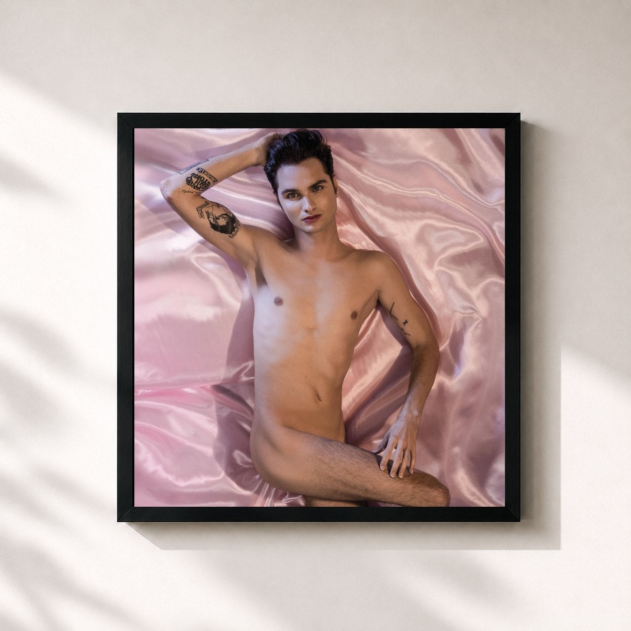 #noir Tableau carré de l'album 7 de Jett Rebel, cadre noir 32x32 cm