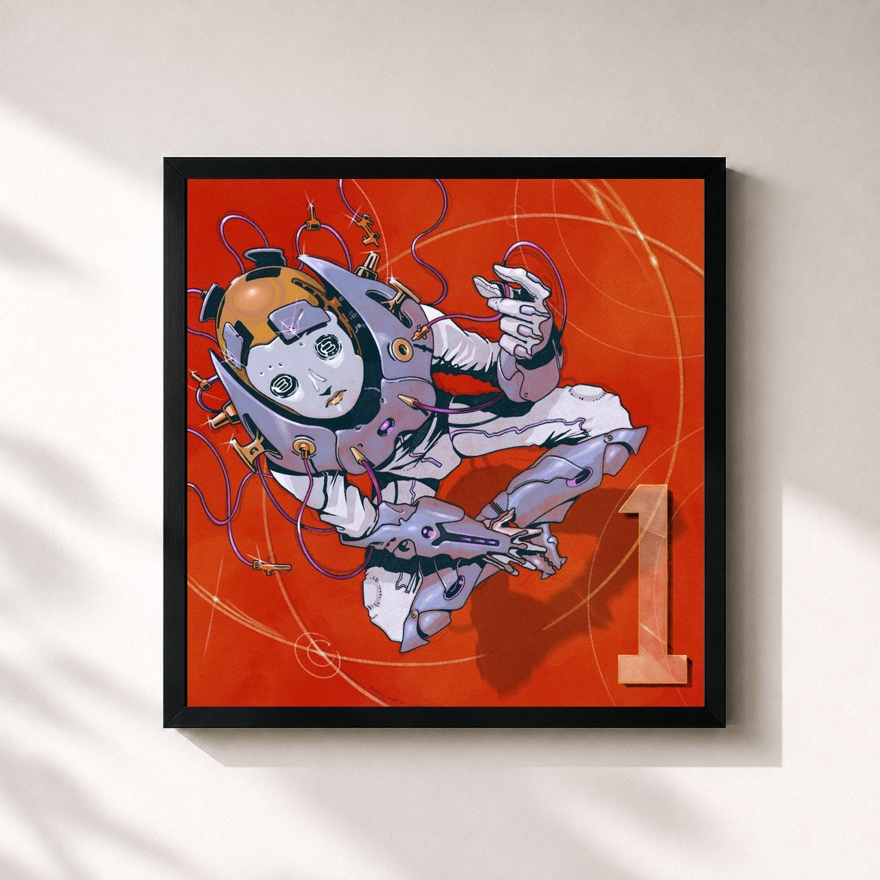 #noir Tableau carré de l'album January Never Dies de Balming Tiger, cadre noir 32x32 cm