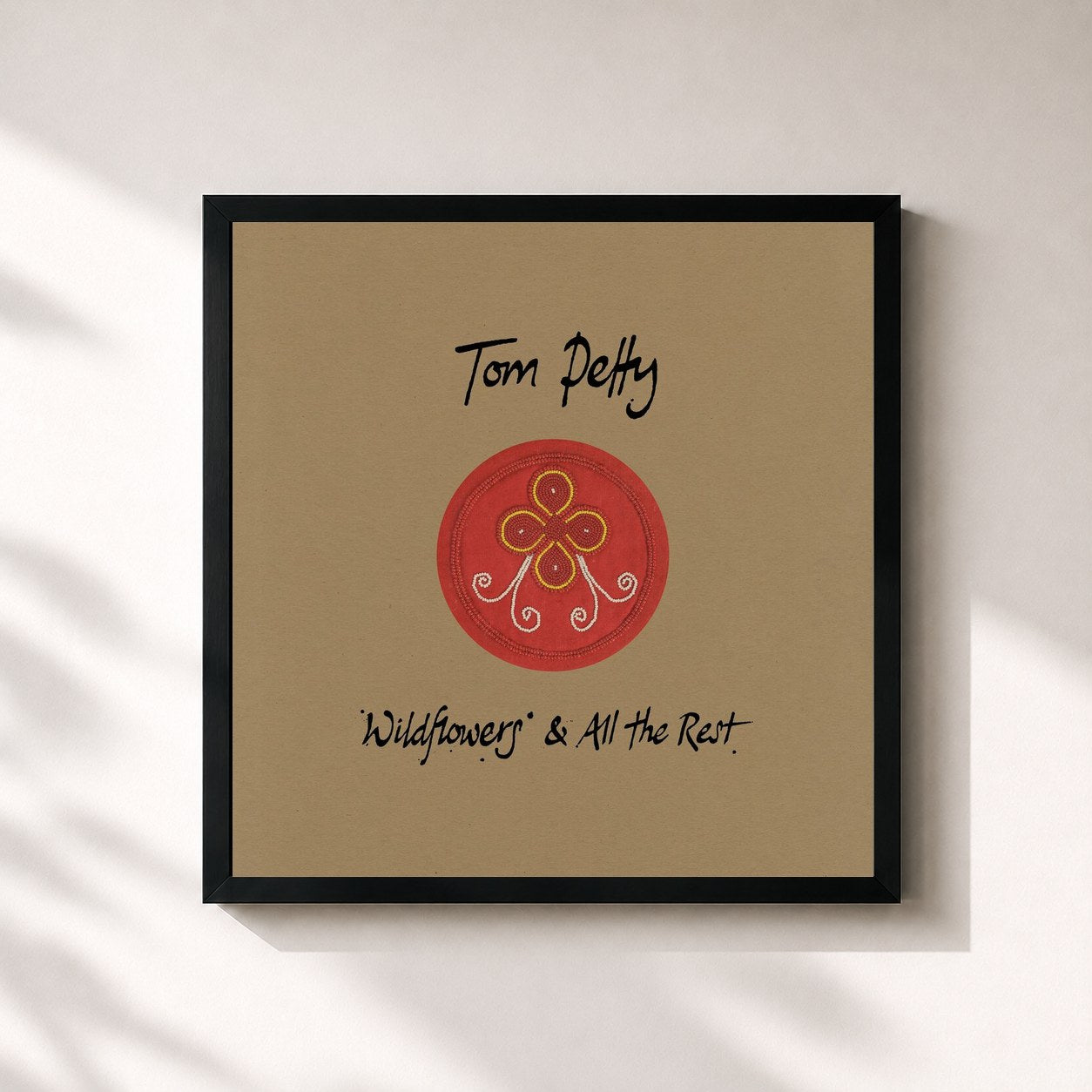 #noir Tableau carré de l'album Wildflowers & All The Rest (Deluxe Edition) de Tom Petty, cadre noir 32x32 cm
