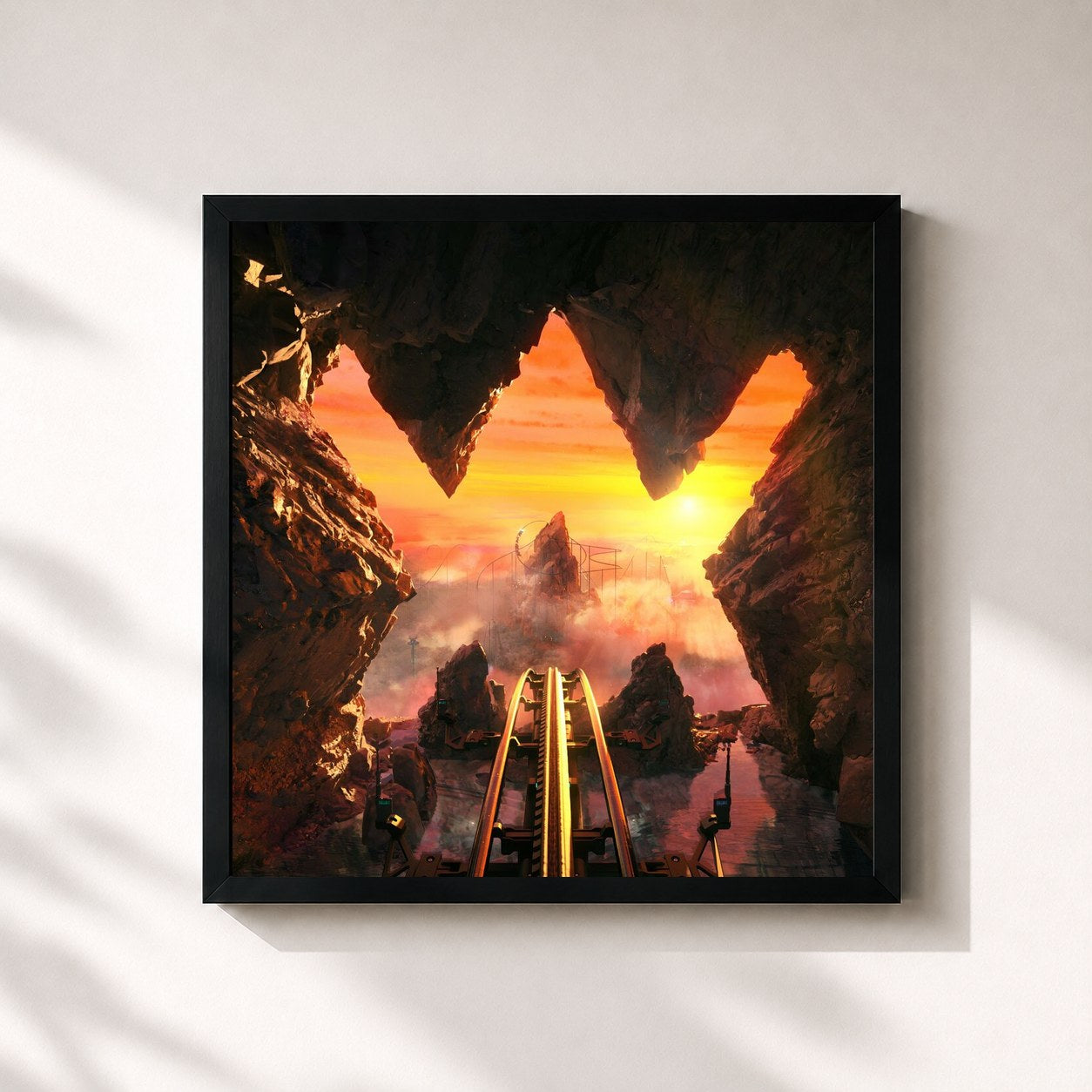 #noir Tableau carré de l'album Walkerworld de Alan Walker, cadre noir 32x32 cm