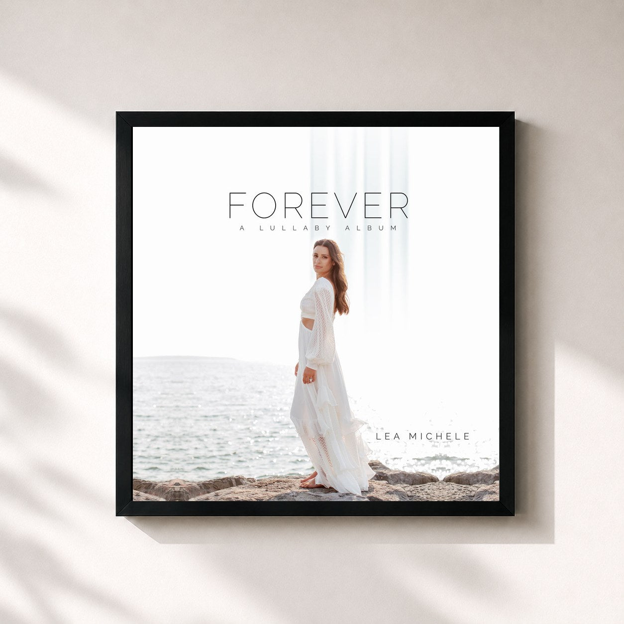 #noir Tableau carré de l'album Forever de Lea Michele, cadre noir 32x32 cm
