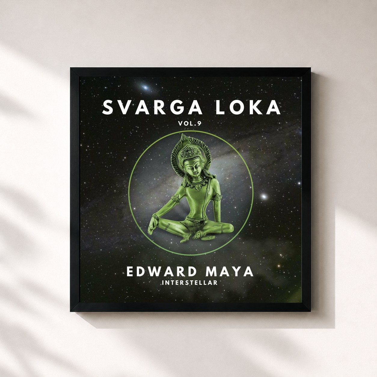 #noir Tableau carré de l'album Interstellar (Svarga Loka, Vol. 9) de Edward Maya, cadre noir 32x32 cm