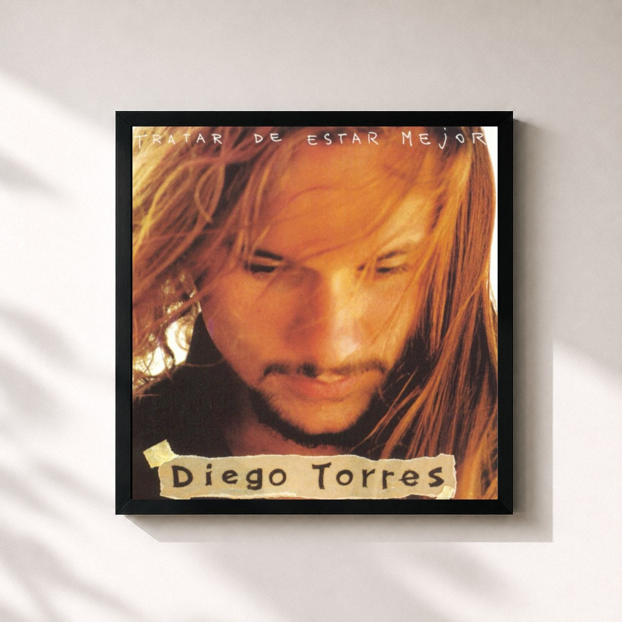 #noir Tableau carré de l'album Tratar De Estar Mejor de Diego Torres, cadre noir 32x32 cm