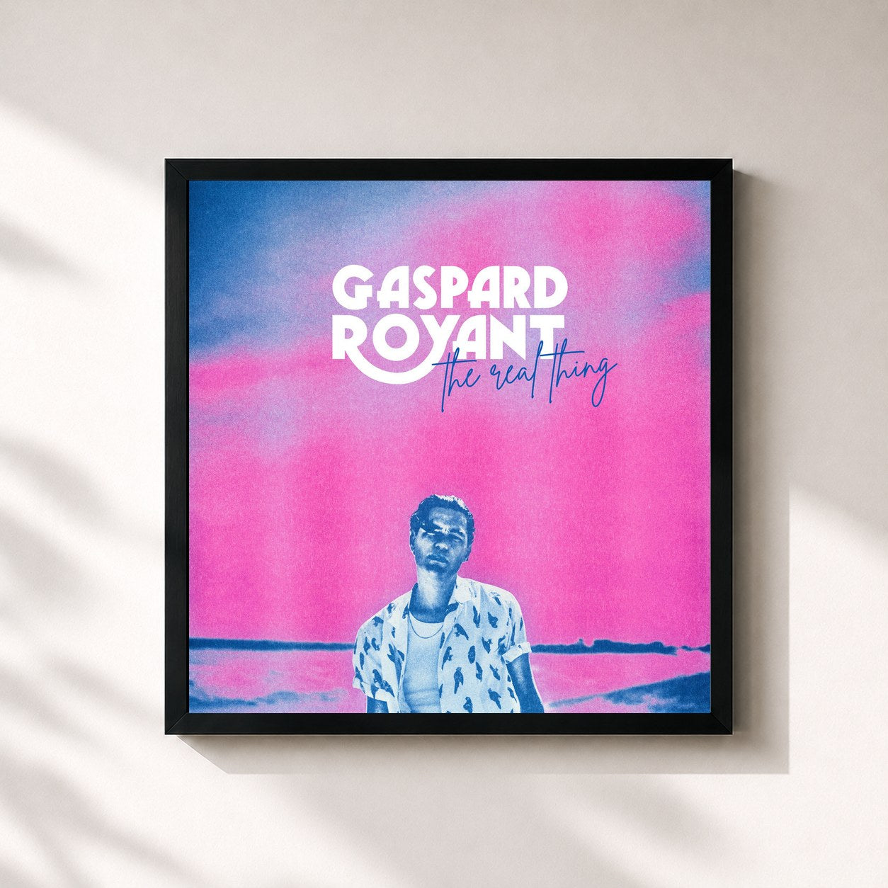 #noir Tableau carré de l'album The Real Thing de Gaspard Royant, cadre noir 32x32 cm
