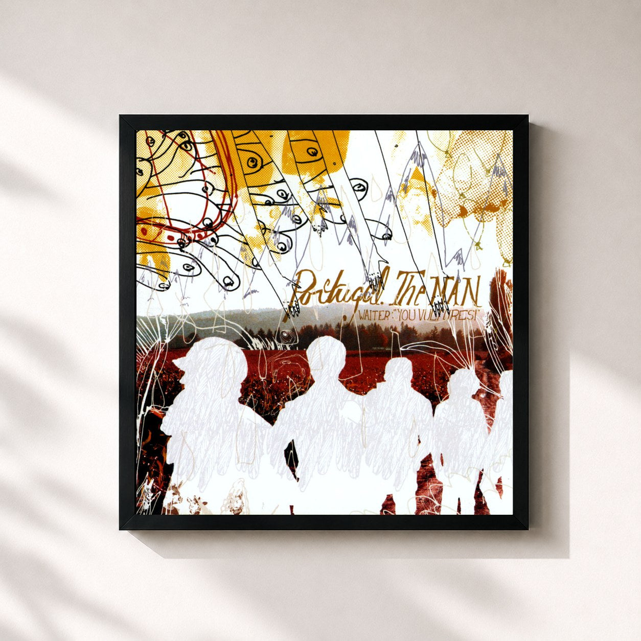 #noir Tableau carré de l'album Waiter: "You Vultures!" de Portugal. The Man, cadre noir 32x32 cm