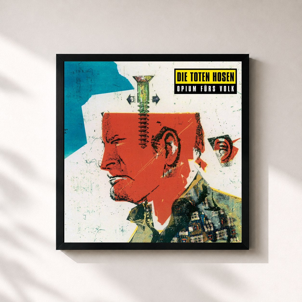 #noir Tableau carré de l'album Opium für's Volk (Deluxe-Edition mit Bonus-Tracks) de Die Toten Hosen, cadre noir 32x32 cm