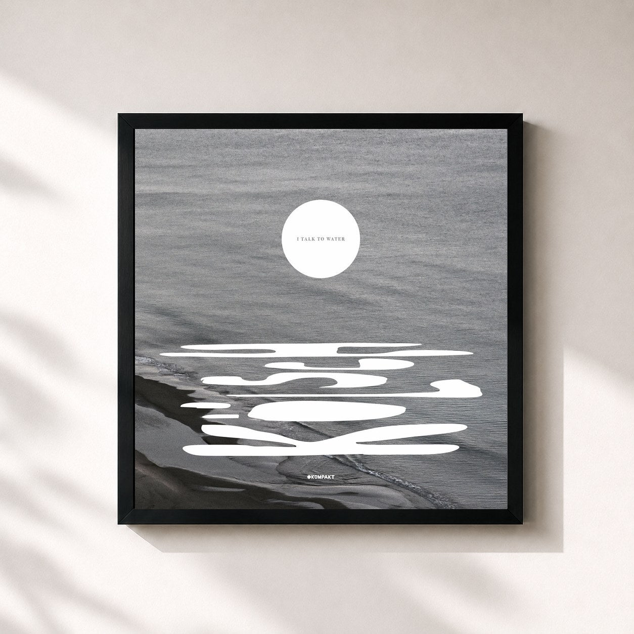 #noir Tableau carré de l'album I Talk To Water de Kölsch, cadre noir 32x32 cm