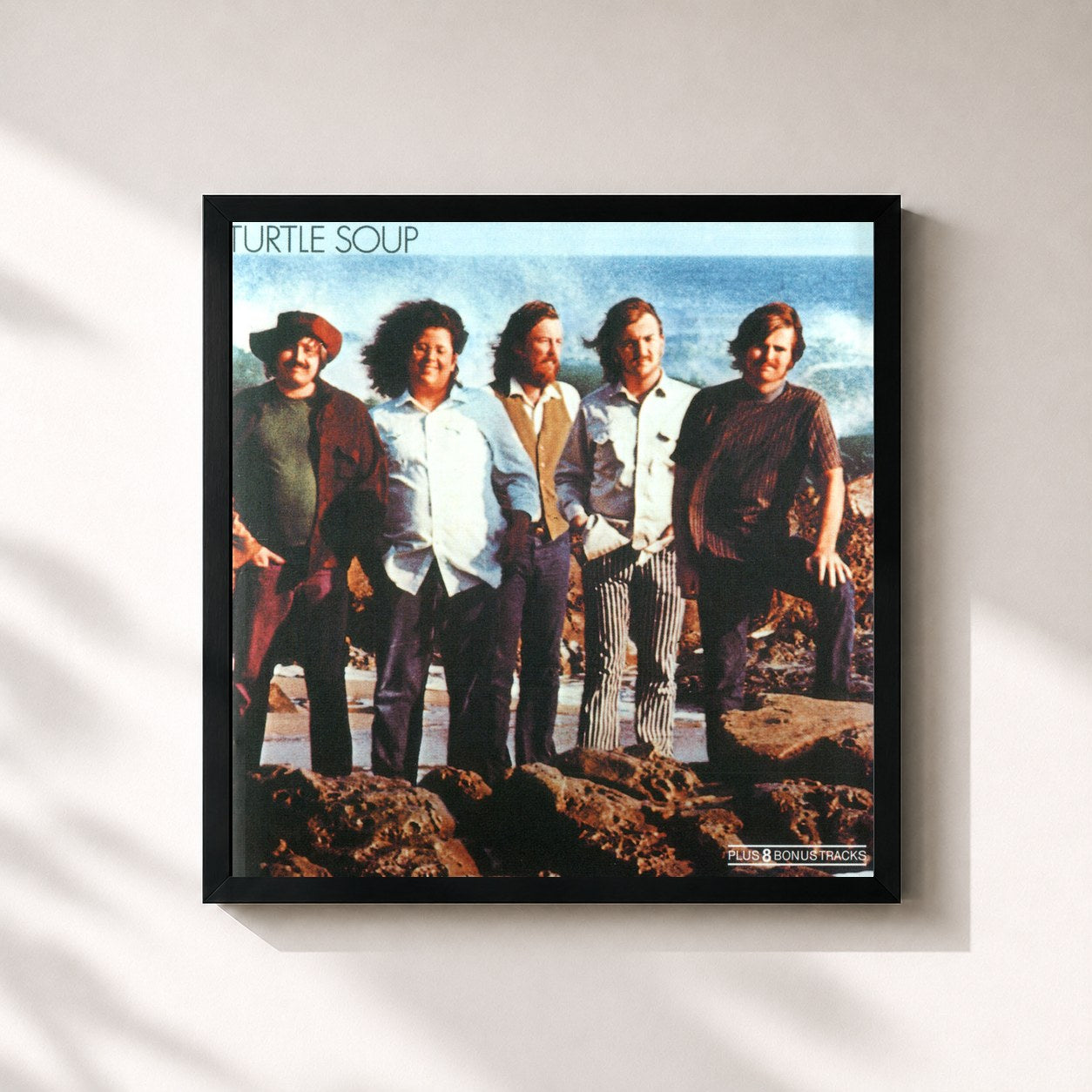 #noir Tableau carré de l'album Turtle Soup de The Turtles, cadre noir 32x32 cm