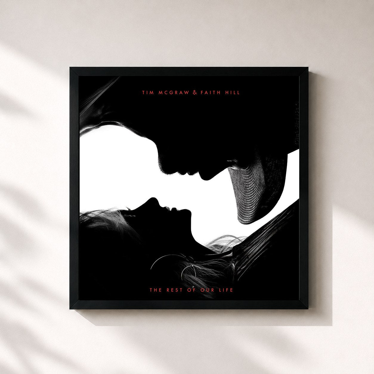 #noir Tableau carré de l'album The Rest of Our Life de Tim McGraw, cadre noir 32x32 cm
