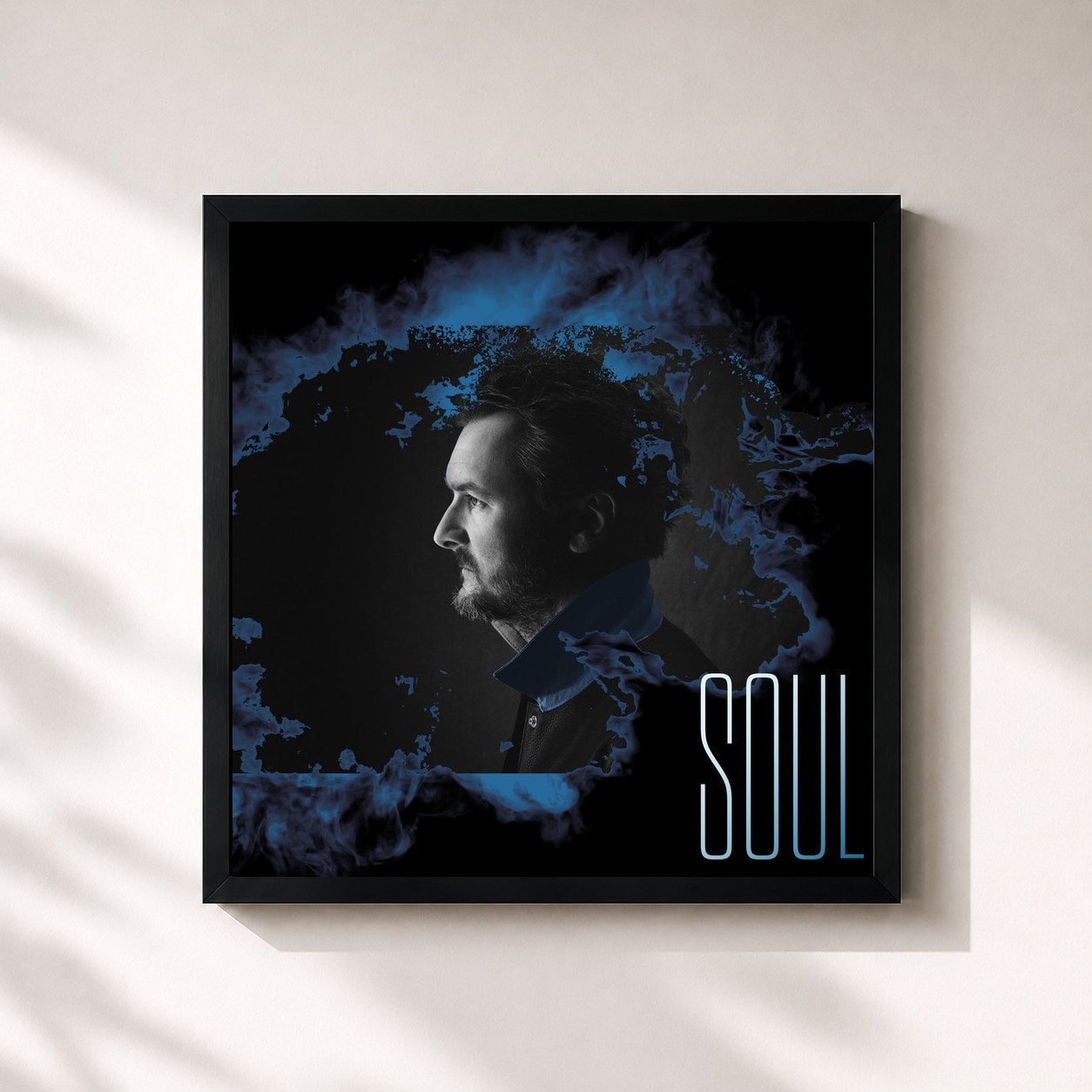 #noir Tableau carré de l'album Soul de Eric Church, cadre noir 32x32 cm