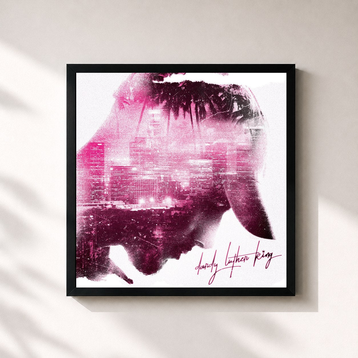 #noir Tableau carré de l'album Dardy Luther King Part I de Dardan, cadre noir 32x32 cm