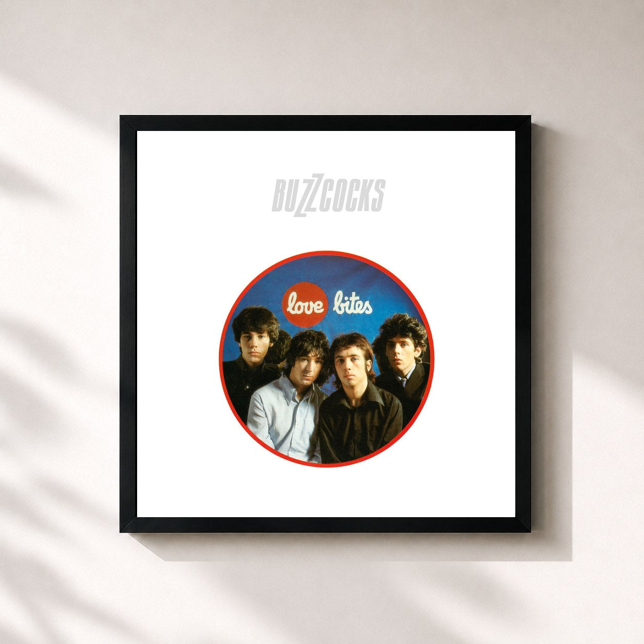 #noir Tableau carré de l'album Love Bites (2018 Remastered Version) de Buzzcocks, cadre noir 32x32 cm