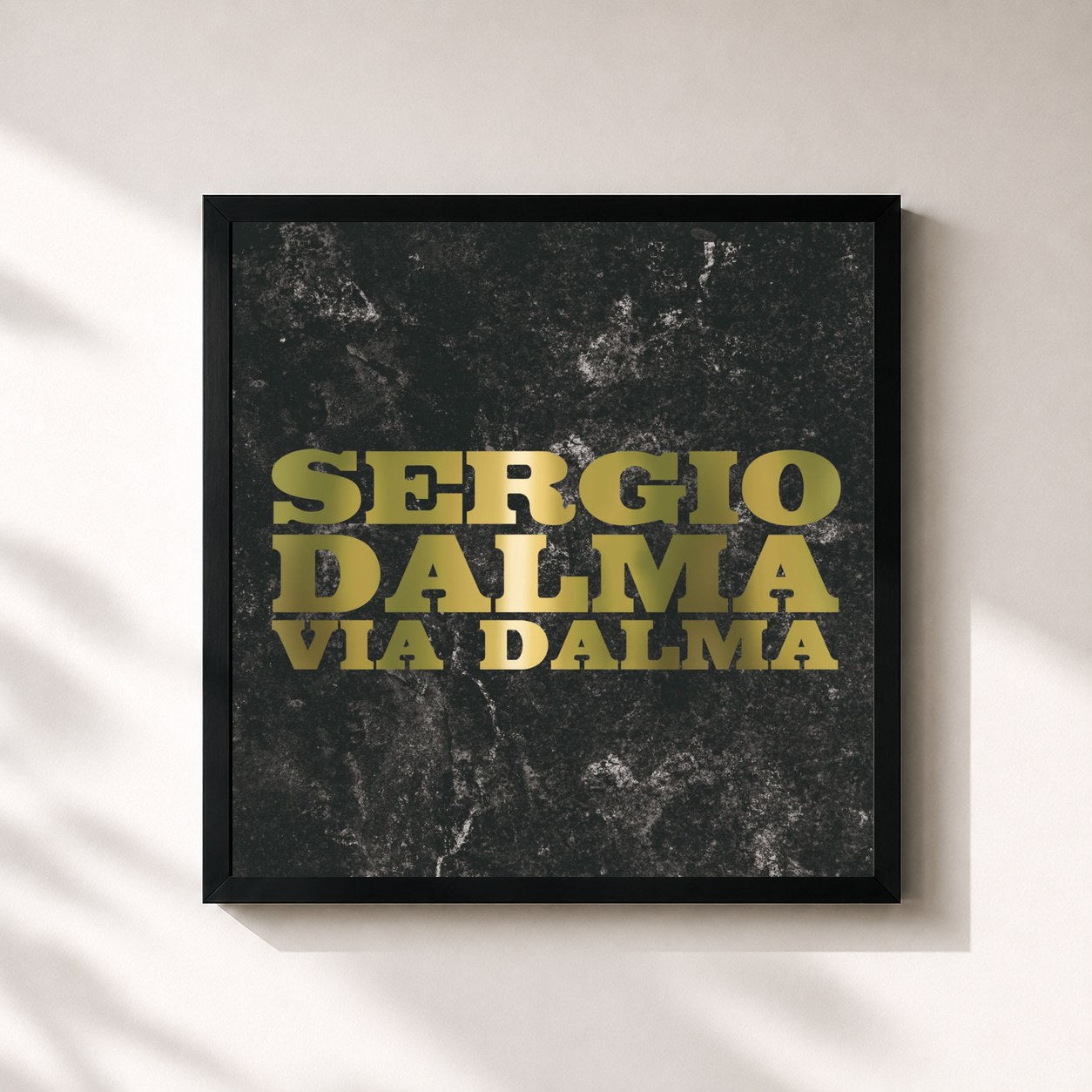 #noir Tableau carré de l'album Todo Vía Dalma de Sergio Dalma, cadre noir 32x32 cm