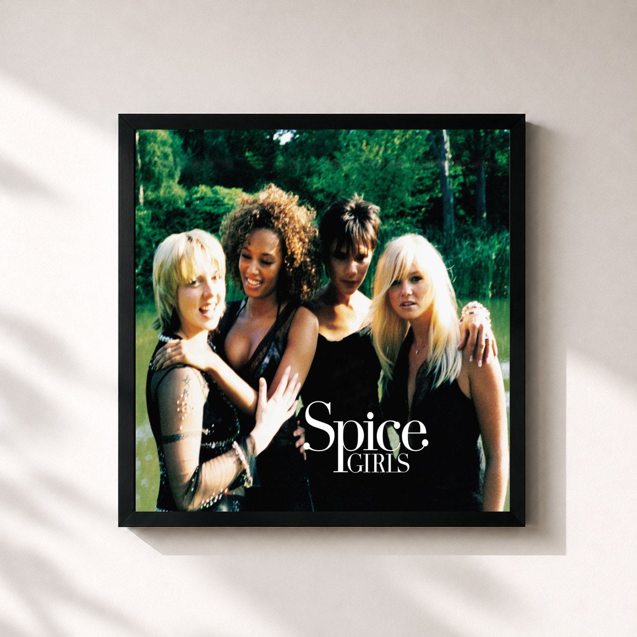 #noir Tableau carré de l'album Holler de Spice Girls, cadre noir 32x32 cm