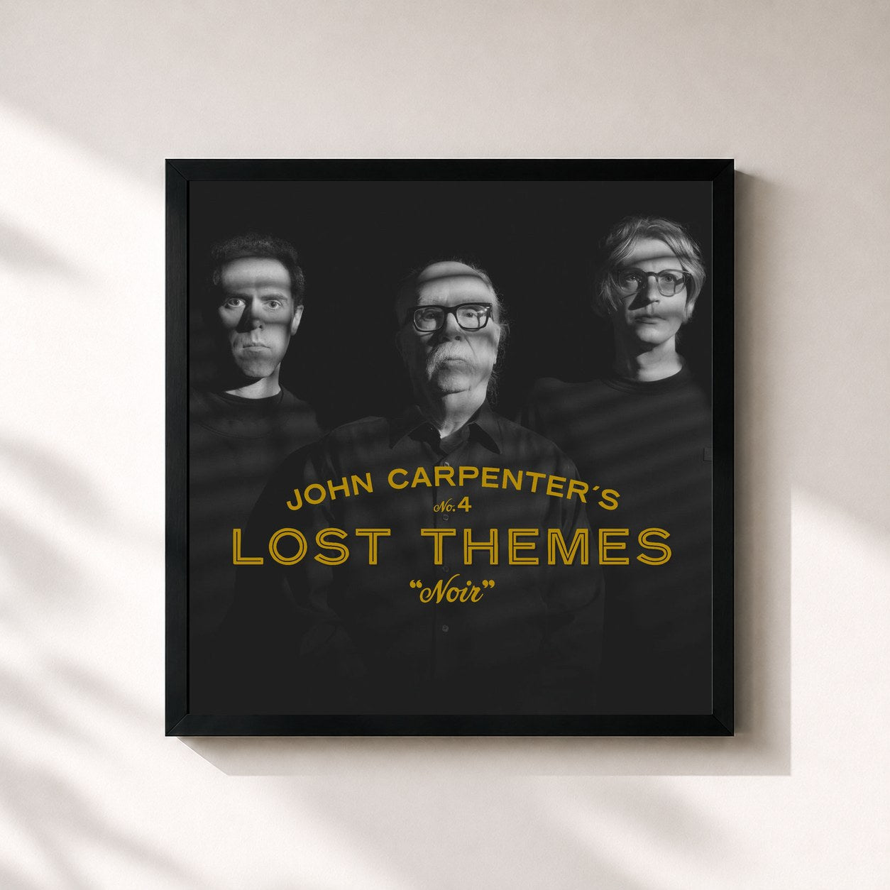 #noir Tableau carré de l'album Lost Themes IV: Noir de John Carpenter, cadre noir 32x32 cm