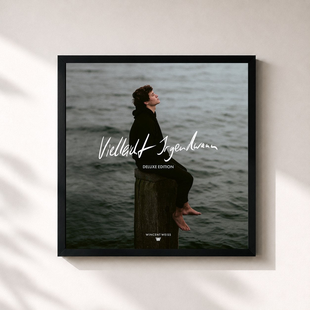 #noir Tableau carré de l'album Vielleicht Irgendwann (Deluxe Edition) de Wincent Weiss, cadre noir 32x32 cm