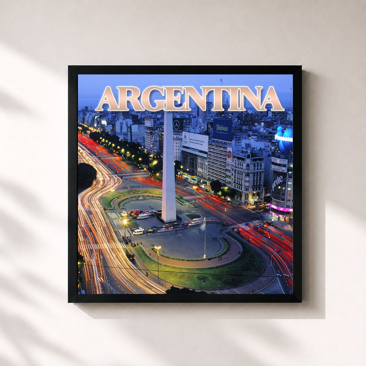 #noir Tableau carré de l'album Argentina de Fly Project, cadre noir 32x32 cm