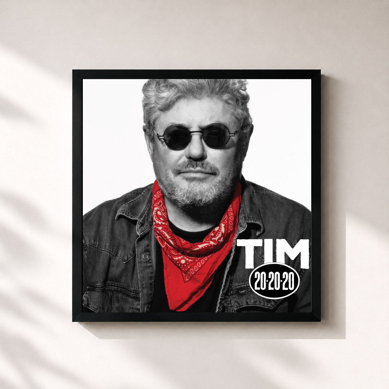 #noir Tableau carré de l'album 20-20-20 de Tim, cadre noir 32x32 cm