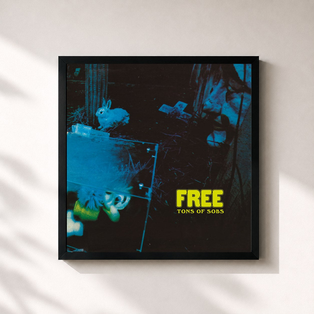#noir Tableau carré de l'album Tons Of Sobs de Free, cadre noir 32x32 cm
