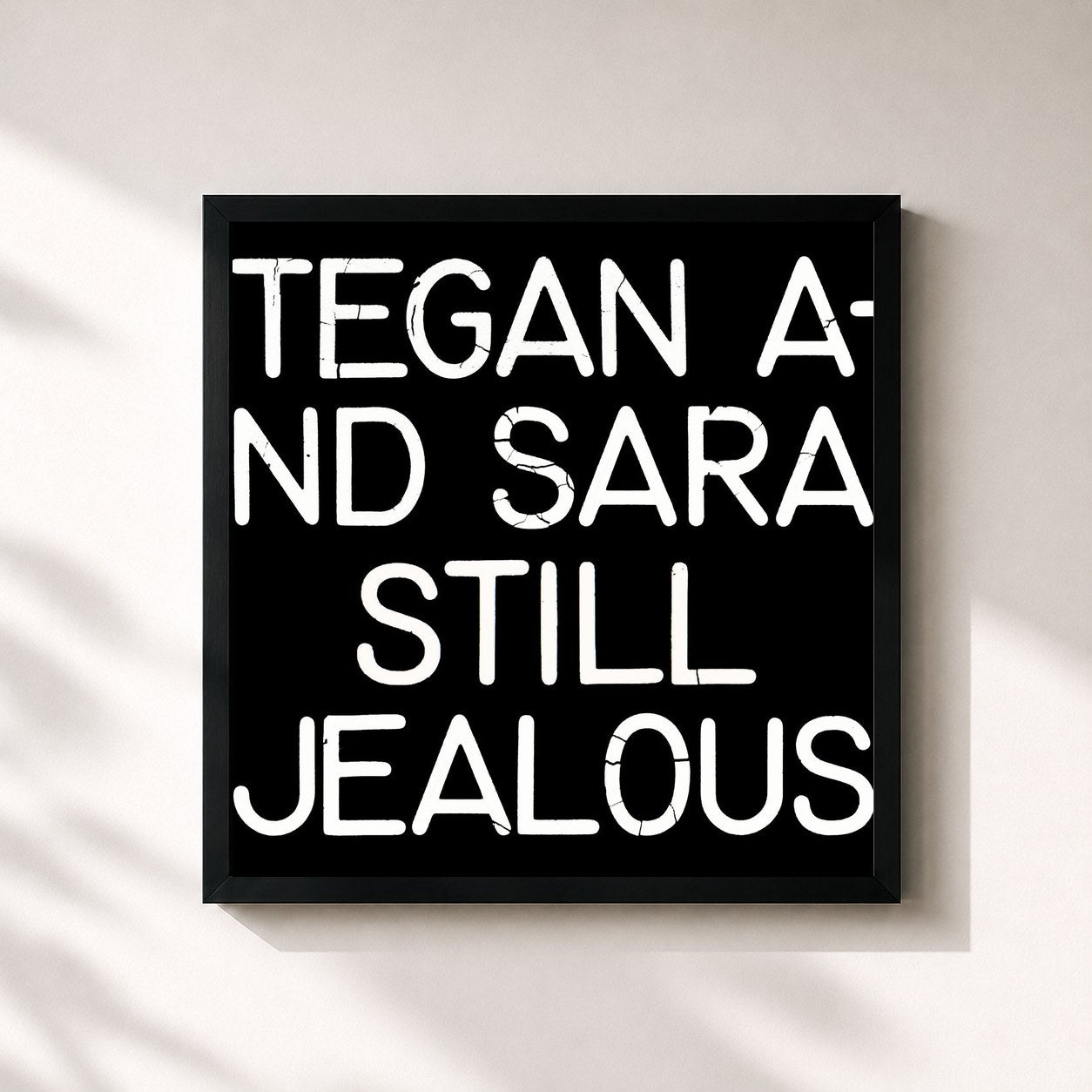 #noir Tableau carré de l'album Still Jealous de Tegan and Sara, cadre noir 32x32 cm