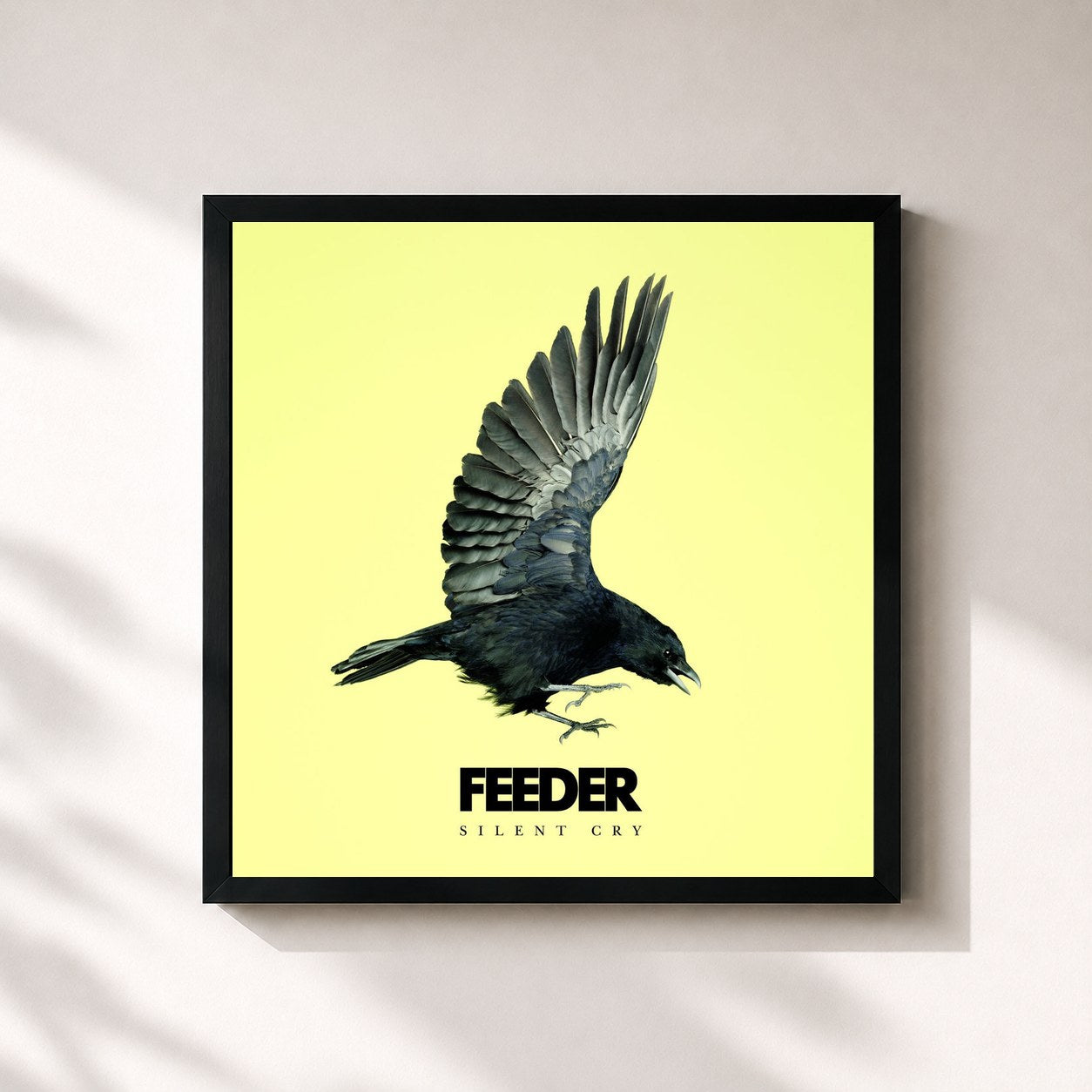 #noir Tableau carré de l'album Silent Cry (Deluxe Edition) de Feeder, cadre noir 32x32 cm
