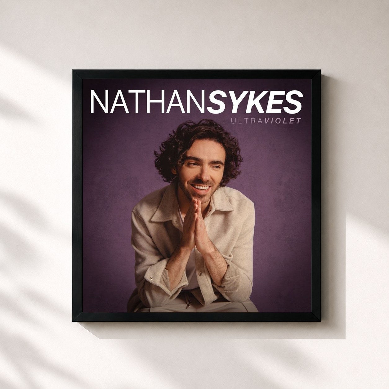 #noir Tableau carré de l'album Ultraviolet de Nathan Sykes, cadre noir 32x32 cm