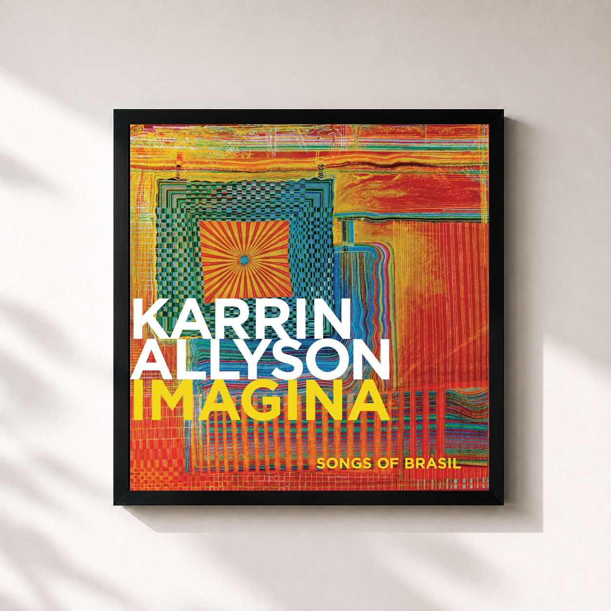 #noir Tableau carré de l'album Imagina: Songs Of Brasil de Karrin Allyson, cadre noir 32x32 cm
