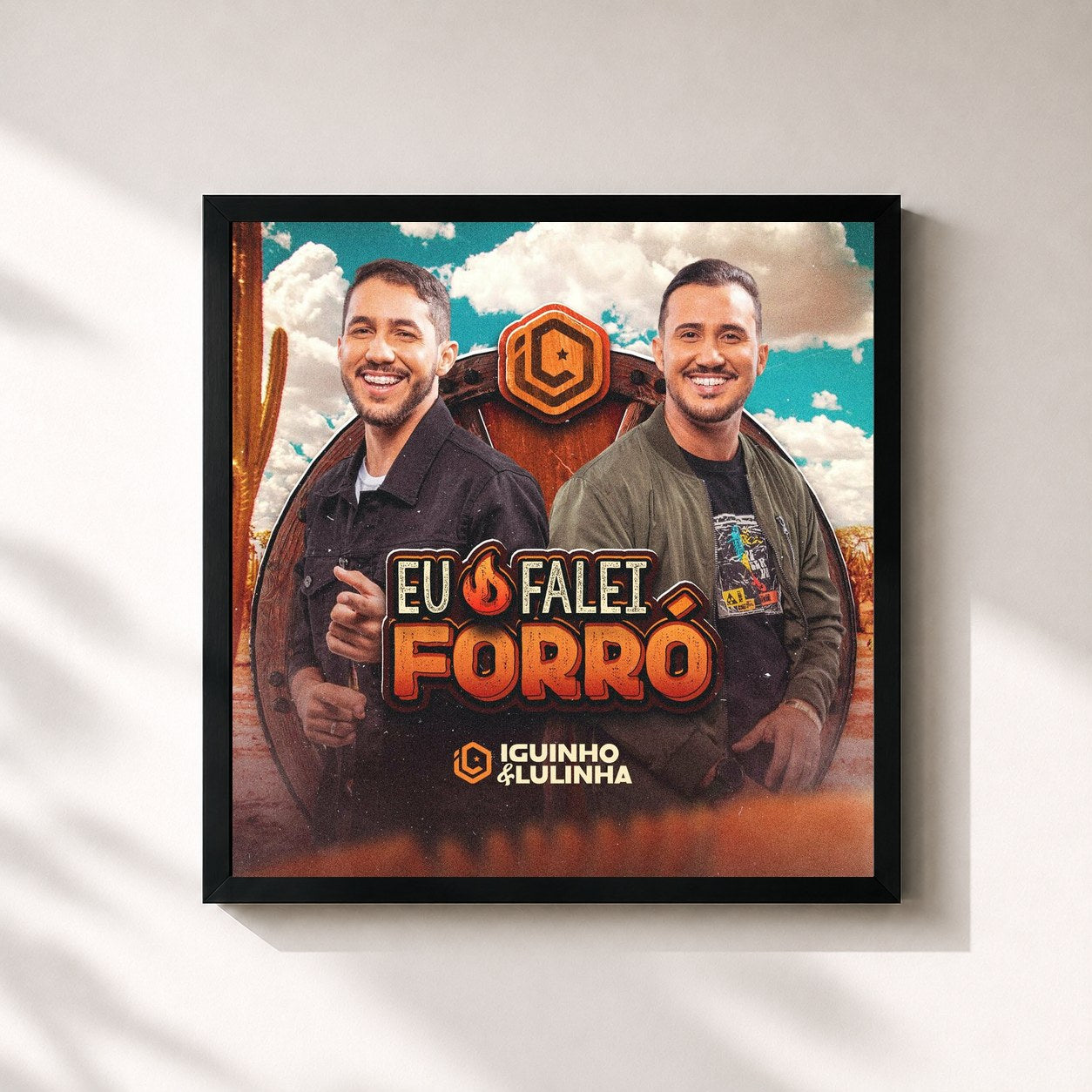 #noir Tableau carré de l'album Eu Falei Forró de Iguinho e Lulinha, cadre noir 32x32 cm