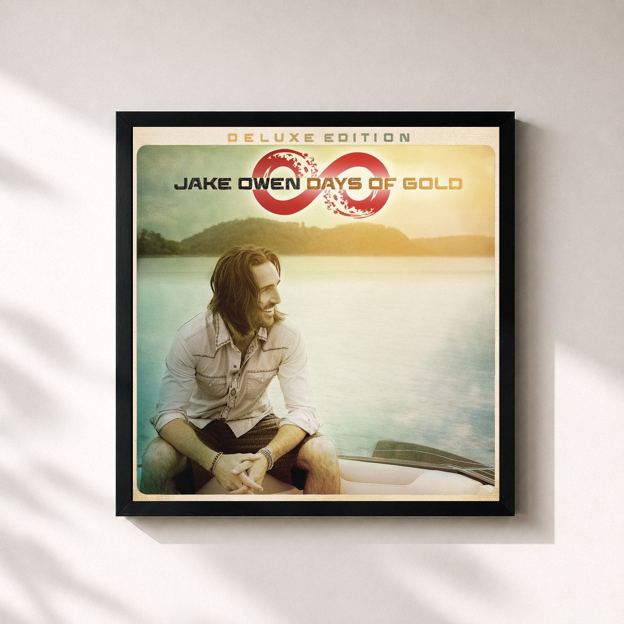 #noir Tableau carré de l'album Days of Gold (Deluxe Edition) de Jake Owen, cadre noir 32x32 cm