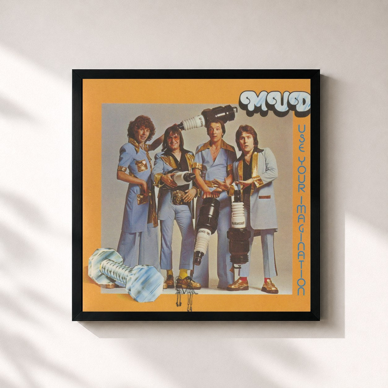 #noir Tableau carré de l'album Use Your Imagination (Expanded Edition) de Mud, cadre noir 32x32 cm