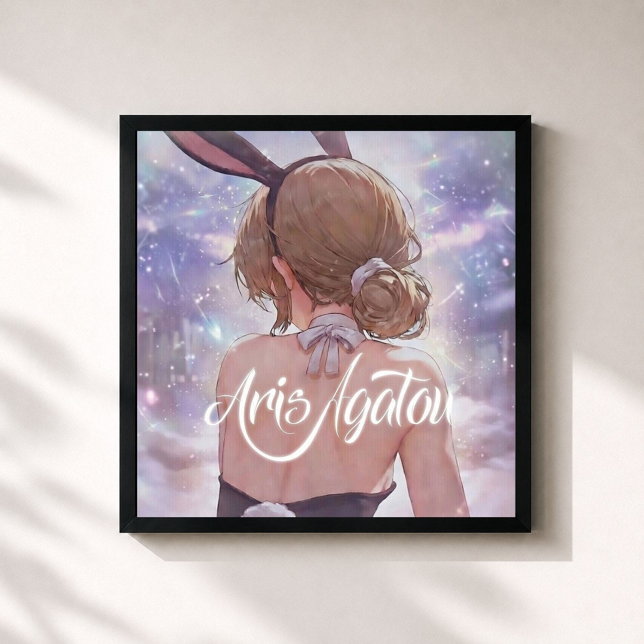 #noir Tableau carré de l'album ArisAgatou de Arisa, cadre noir 32x32 cm