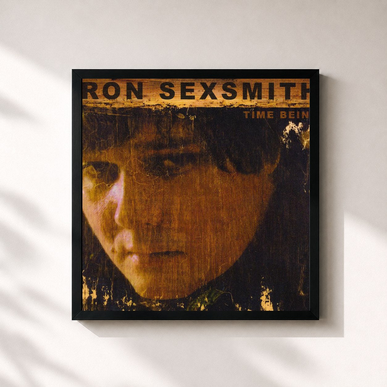#noir Tableau carré de l'album Time Being de Ron Sexsmith, cadre noir 32x32 cm