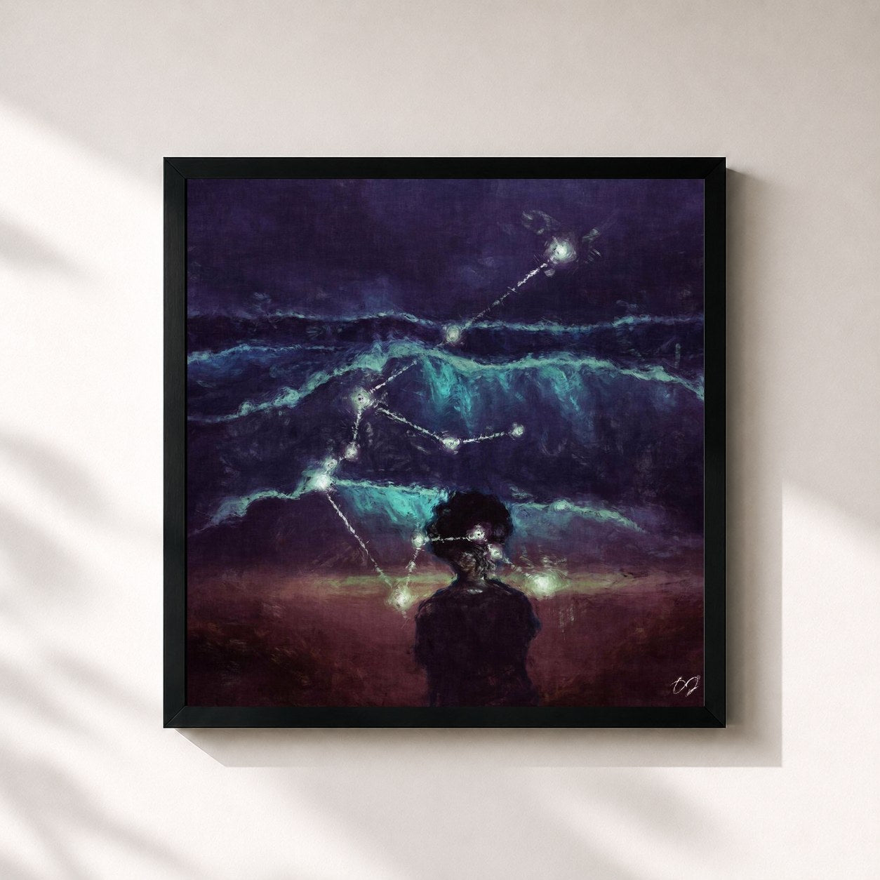 #noir Tableau carré de l'album Nouvelle Ère de Osirus Jack, cadre noir 32x32 cm