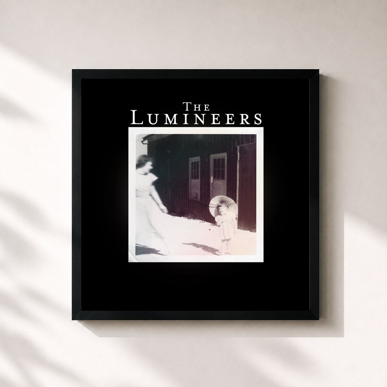 #noir Tableau carré de l'album The Lumineers de The Lumineers, cadre noir 32x32 cm