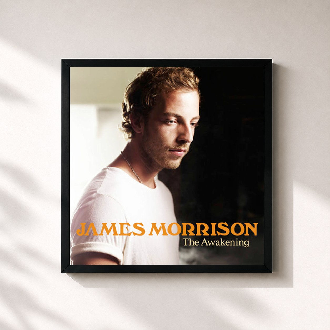 #noir Tableau carré de l'album The Awakening de James Morrison, cadre noir 32x32 cm