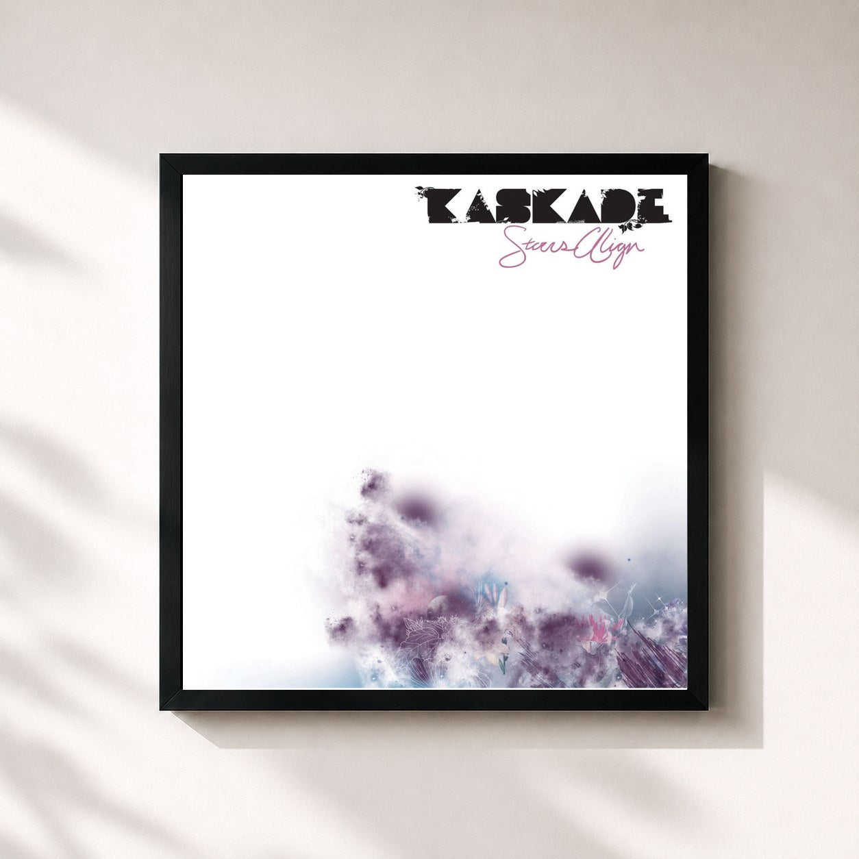 #noir Tableau carré de l'album Stars Align de Kaskade, cadre noir 32x32 cm