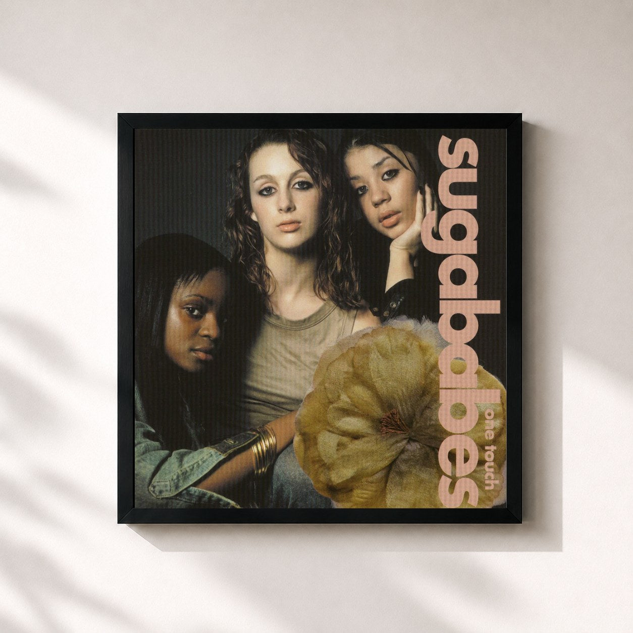 #noir Tableau carré de l'album One Touch de Sugababes, cadre noir 32x32 cm