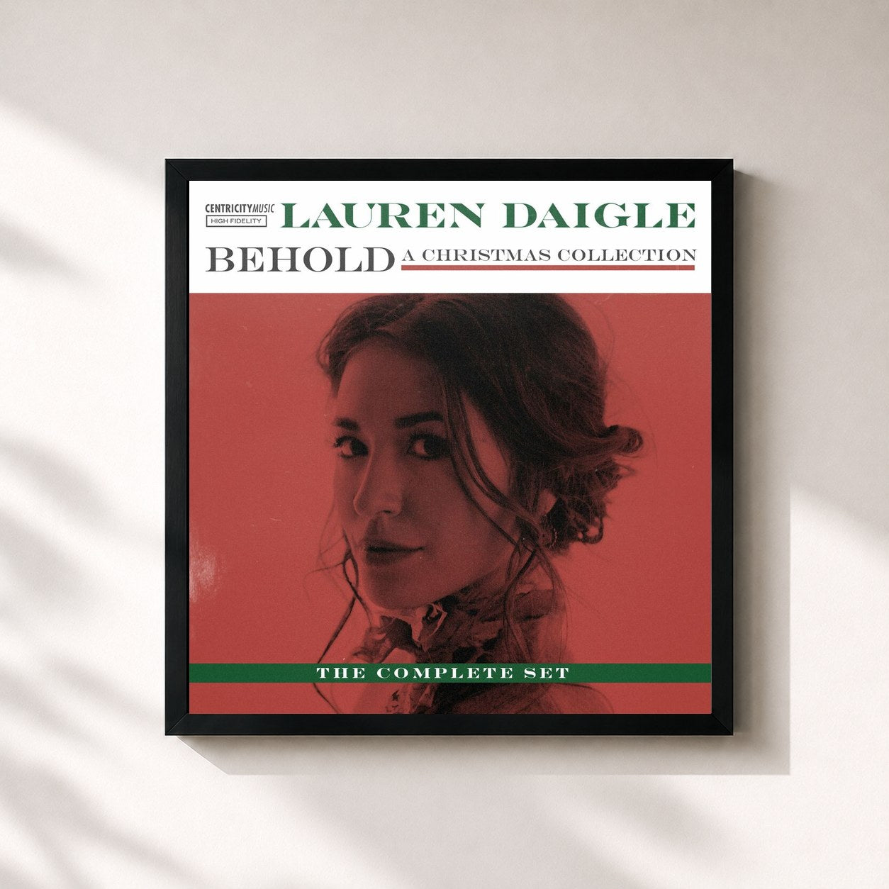 #noir Tableau carré de l'album Behold: The Complete Set de Lauren Daigle, cadre noir 32x32 cm