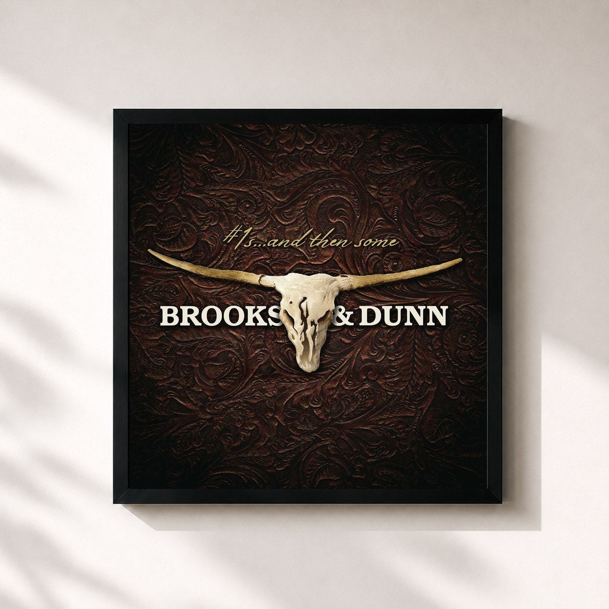 #noir Tableau carré de l'album #1s ... and then some de Brooks & Dunn, cadre noir 32x32 cm