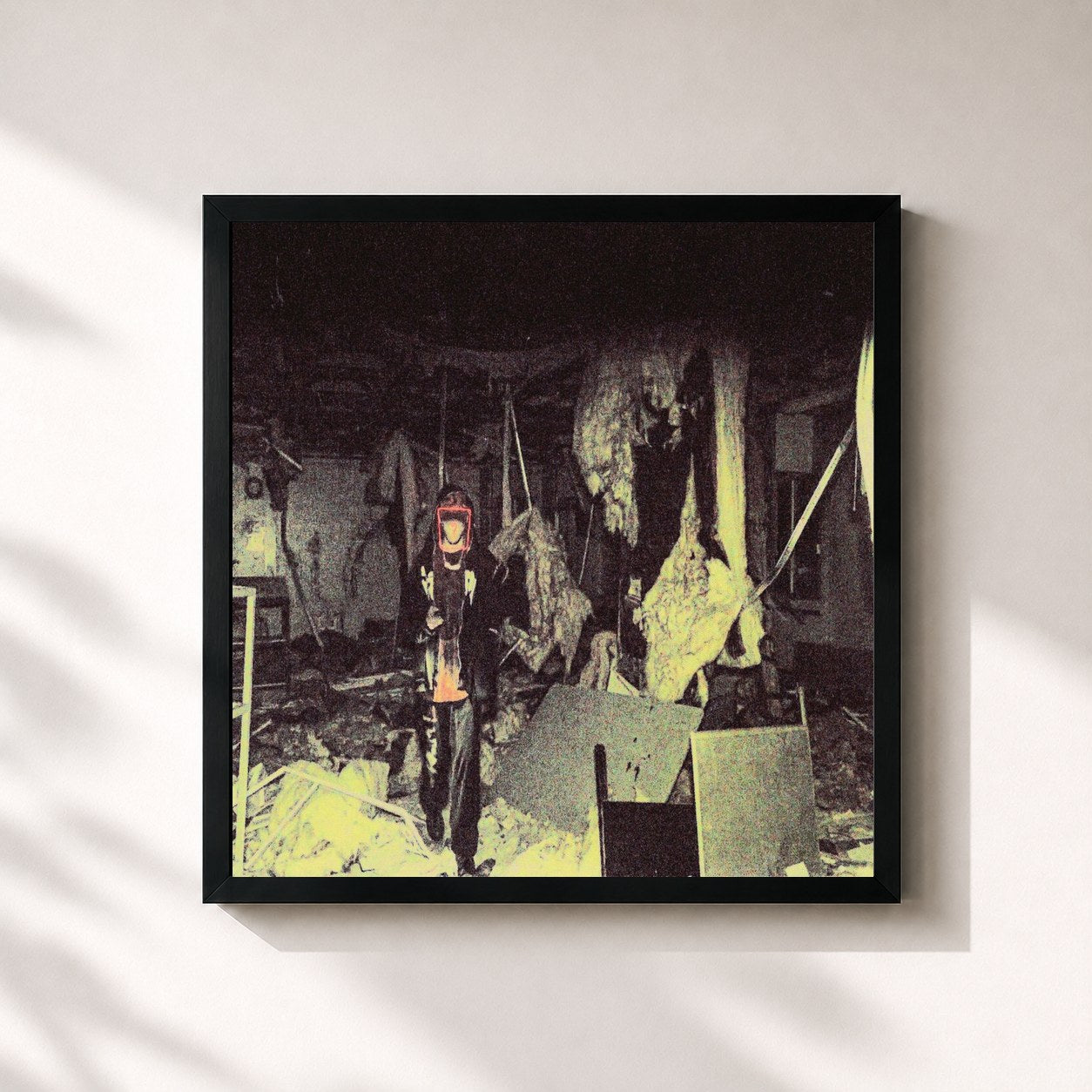 #noir Tableau carré de l'album RED႟UN de Ptite Soeur, cadre noir 32x32 cm