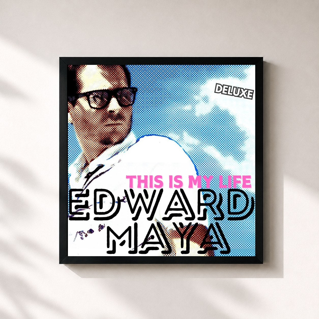 #noir Tableau carré de l'album This Is My Life (Deluxe) de Edward Maya, cadre noir 32x32 cm