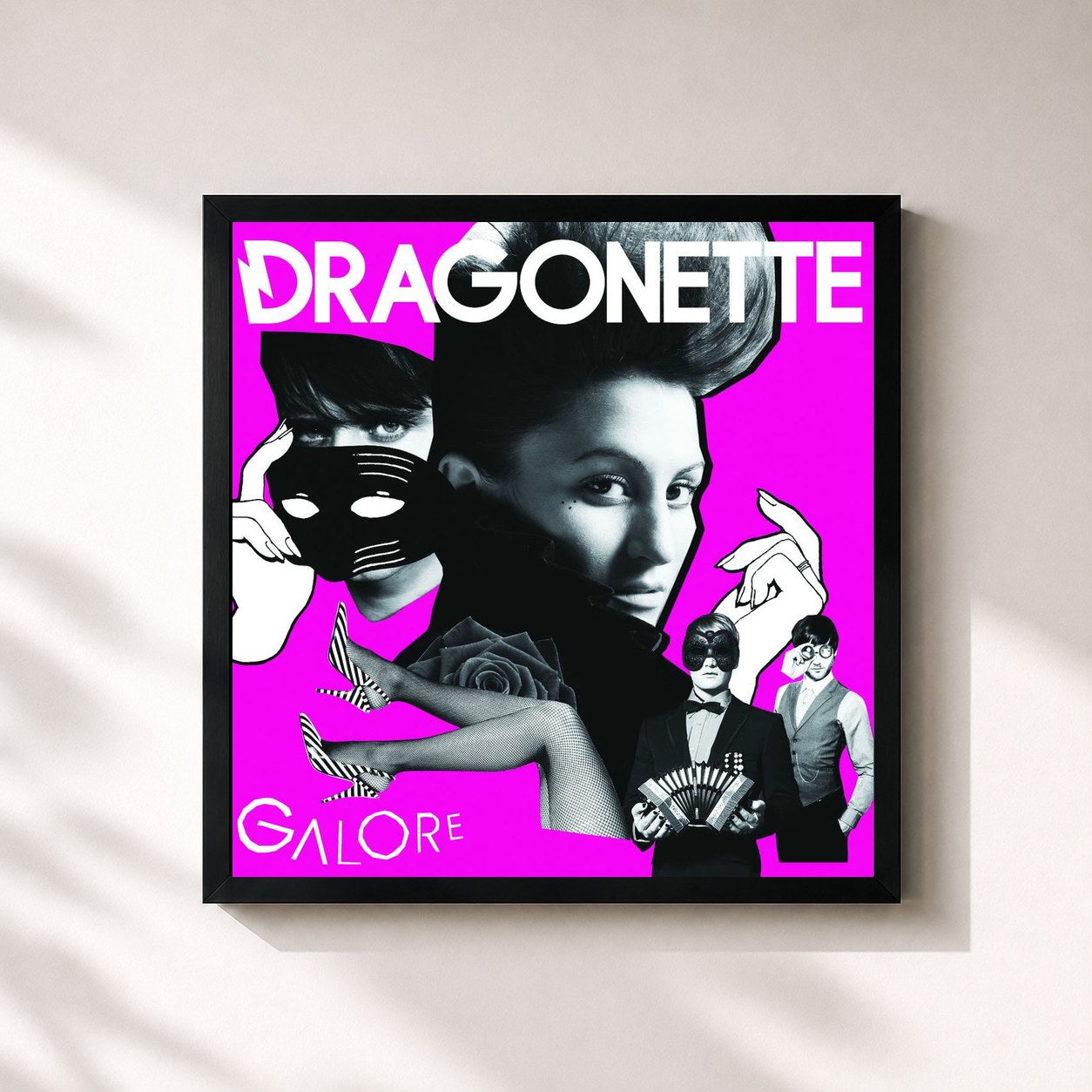 #noir Tableau carré de l'album Galore de Dragonette, cadre noir 32x32 cm