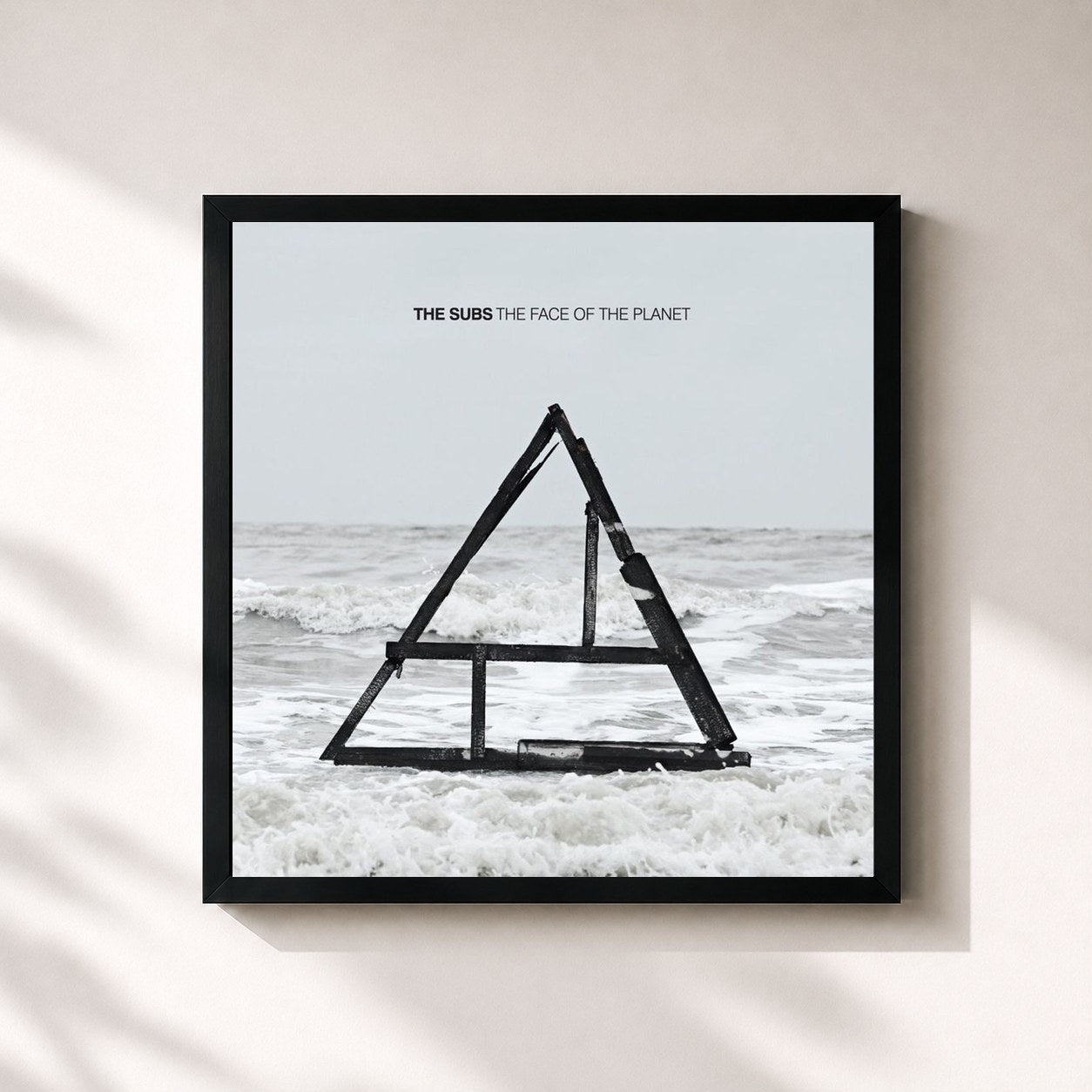 #noir Tableau carré de l'album The Face Of The Planet de The Subs, cadre noir 32x32 cm
