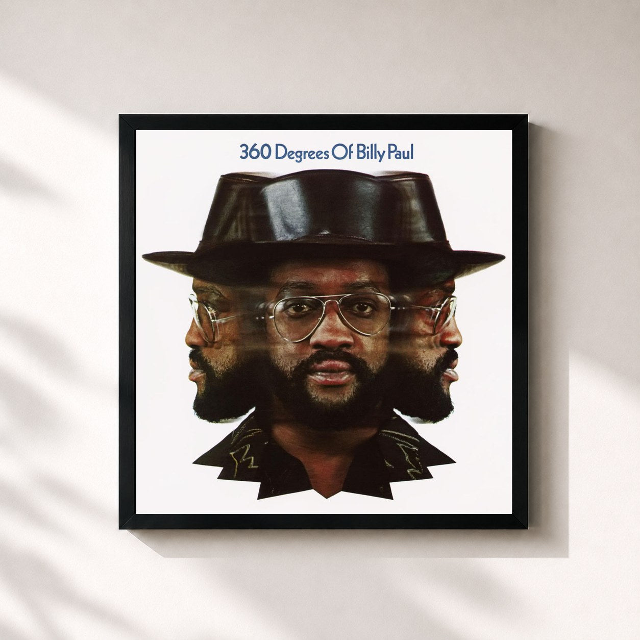 #noir Tableau carré de l'album 360 Degrees of Billy Paul (Expanded Edition) de Billy Paul, cadre noir 32x32 cm
