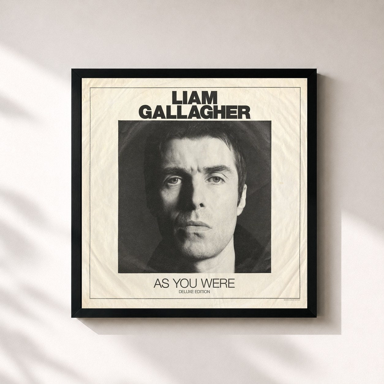 #noir Tableau carré de l'album As You Were (Deluxe Edition) de Liam Gallagher, cadre noir 32x32 cm